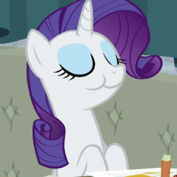 Size: 506x506 | Tagged: safe, screencap, rarity, pony, g4, season 6, spice up your life, animated, aweeg*, chewing, eyes closed, female, solo