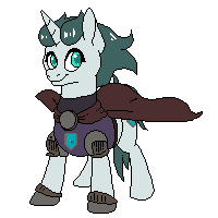 Size: 200x200 | Tagged: safe, artist:floots, oc, oc only, oc:aquaria lance, pony, unicorn, animated, armor, brooch, cape, clothes, fantasy class, jewelry, knight, pixel art, solo, warrior, windswept hair, windswept mane