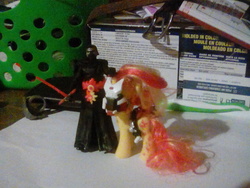 Size: 1600x1200 | Tagged: safe, sunset shimmer, pony, unicorn, g4, accessory exchange, brushable, crossover, customized toy, disney, hasbro, knights of ren, kylo ren, star wars, star wars: the force awakens, sunset shimmer armored, toy