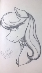 Size: 1302x2240 | Tagged: safe, artist:phoenixnyshes, octavia melody, g4, female, monochrome, solo, traditional art