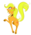 Size: 648x716 | Tagged: safe, artist:cheesepuffs, applejack, g4, alternate hairstyle, female, raised hoof, simple background, solo, volumetric mouth, white background