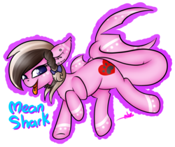 Size: 2581x2169 | Tagged: safe, artist:ashee, oc, oc only, oc:ashee, original species, shark pony, high res, piercing, simple background, solo, tongue out, tongue piercing, transparent background