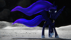 Size: 1920x1080 | Tagged: dead source, safe, artist:skunkfrakker, princess luna, g4, 3d, cg, female, moon, solo