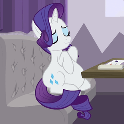 Size: 456x456 | Tagged: safe, edit, edited screencap, screencap, rarity, pony, g4, spice up your life, belly, fat, fat edit, female, raritubby, solo