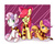 Size: 1000x795 | Tagged: safe, artist:bylullabysoft, apple bloom, scootaloo, sweetie belle, g4, clothes, crossover, cute, cutie mark, cutie mark crusaders, gryffindor, gryffindor scarf, harry potter (series), scarf, shared clothing, striped scarf, the cmc's cutie marks, wink