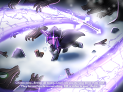 Size: 800x600 | Tagged: safe, artist:vavacung, twilight sparkle, timber wolf, g4, crossover, dark souls, fight, magic