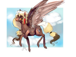 Size: 1024x768 | Tagged: source needed, safe, artist:saoiirse, oc, oc only, oc:sweet mocha, pegasus, pony, female, flying, mare, solo