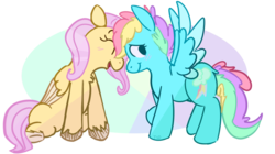 Size: 1280x719 | Tagged: safe, artist:thespoopydeer, fluttershy, rainbow dash, g4, female, lesbian, ship:flutterdash, shipping