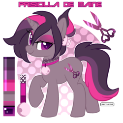 Size: 1024x1024 | Tagged: safe, artist:sallylapone, oc, oc only, oc:priscilla de maine, reference sheet, solo