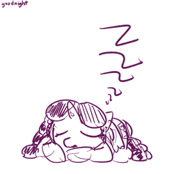 Size: 1280x1280 | Tagged: safe, artist:nobody, oc, oc only, oc:marker pony, monochrome, sketch, sleeping, solo, zzz