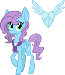 Size: 1280x1480 | Tagged: safe, artist:agentkirin, saddle rager, oc, oc only, oc:feather fluff, pegasus, pony, g4, clothes, cutie mark, female, mare, power ponies, scarf, simple background, solo, transparent background, watermark