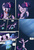 Size: 2000x2933 | Tagged: safe, artist:shieltar, part of a set, princess luna, twilight sparkle, pony, unicorn, comic:giant twilight, g4, :p, bedroom eyes, butt, comic, debris, dialogue, eating, eyes closed, eyes on the prize, frown, giant pony, growth, happy, high res, macro, magic, mega twilight sparkle, moon, open mouth, part of a series, planet, plot, pony bigger than a planet, pouting, puffy cheeks, sitting, smiling, space, stars, tangible heavenly object, tongue out, unamused, unicorn twilight