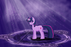 Size: 1200x800 | Tagged: safe, artist:tori99, twilight sparkle, pony, g4, female, magic, magic circle, solo