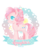 Size: 1024x1252 | Tagged: safe, artist:odaefnyo, pinkie pie, earth pony, pony, g4, clean, female, heart eyes, mare, music notes, pastel, profile, ribbon, smiling, solo, watermark, wingding eyes