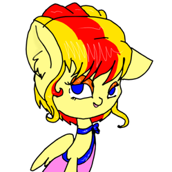 Size: 381x383 | Tagged: safe, artist:sapphire-kitty, oc, oc only, oc:firebolt, pegasus, pony, crossdressing, male, simple background, solo, white background