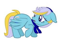 Size: 985x654 | Tagged: safe, artist:asliceoflife, artist:simplecalamity, oc, oc only, oc:misty waves, pegasus, pony, base used, magical lesbian spawn, next generation, offspring, parent:lightning dust, parent:minuette, solo