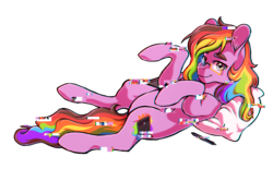 Size: 3121x1940 | Tagged: dead source, safe, artist:celeriven, oc, oc only, oc:rainbow screen, error, glitch, multicolored hair, rainbow hair, solo