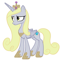 Size: 1024x1024 | Tagged: safe, artist:blah23z, derpy hooves, princess cadance, alicorn, pony, g4, alicornified, derpicorn, female, race swap, recolor, simple background, solo, transparent background, underp