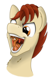 Size: 4455x6662 | Tagged: safe, artist:fandroit, oc, oc only, oc:fandroit, food pony, original species, pony, absurd resolution, chocolate, fetish, food, giant earth pony, giant pony, giant/macro earth pony, macro, male, maw, micro, open mouth, uvula, vore