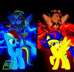 Size: 900x873 | Tagged: safe, artist:mlpariana, indigo zap, rainbow dash, equestria girls, g4, my little pony equestria girls: friendship games