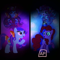 Size: 894x894 | Tagged: safe, artist:mlpariana, pinkie pie, sunny flare, equestria girls, g4, my little pony equestria girls: friendship games