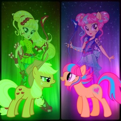 Size: 894x894 | Tagged: safe, artist:mlpariana, applejack, sour sweet, equestria girls, g4, my little pony equestria girls: friendship games