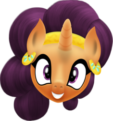 Size: 1354x1440 | Tagged: safe, artist:silberhase, saffron masala, pony, unicorn, g4, spice up your life, female, head, looking at you, simple background, smiling, solo, transparent background