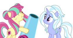 Size: 1228x650 | Tagged: safe, artist:luckyclau, sour sweet, sugarcoat, equestria girls, g4, sweet and elite, alternate universe, counterparts, duo, equestria girls ponified, ponified, simple background, transparent background, vector