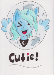 Size: 600x823 | Tagged: safe, artist:hikikomori, princess luna, g4, colored, colored pencil drawing, cute, female, ink, s1 luna, solo, traditional art