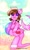 Size: 692x1154 | Tagged: safe, artist:bunxl, oc, oc only, oc:ashee, original species, shark pony, semi-anthro, arm hooves, beach, beach ball, bikini, clothes, heart, heart eyes, solo, swimsuit, wingding eyes