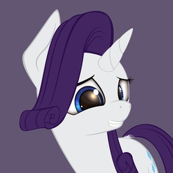 Size: 800x800 | Tagged: safe, artist:styroponyworks, rarity, g4, female, grin, smiling, solo, wip