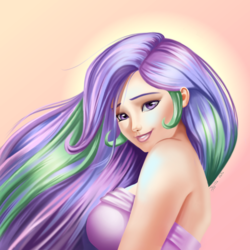 Size: 875x875 | Tagged: safe, artist:jay156, princess celestia, human, g4, beautiful, big breasts, breasts, busty princess celestia, clothes, cute, cutelestia, dress, female, humanized, signature, smiling, solo