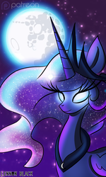 Size: 600x1000 | Tagged: safe, artist:lennonblack, princess luna, g4, female, mare in the moon, moon, night, solo