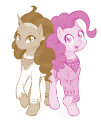 Size: 891x1100 | Tagged: safe, artist:dstears, pinkie pie, saffron masala, g4, spice up your life, duo