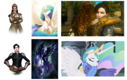 Size: 2581x1631 | Tagged: safe, nightmare moon, princess celestia, princess luna, g4, the witcher, the witcher 3