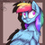 Size: 5000x5000 | Tagged: safe, artist:allisonbacker, rainbow dash, g4, absurd resolution, chest fluff, female, fluffy, sitting, solo