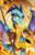 Size: 708x1095 | Tagged: safe, artist:pepooni, princess ember, dragon, g4, armor, badass, dragon armor, dragoness, female, fire, looking at you, smirk, solo, spear, weapon
