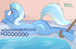 Size: 1754x1142 | Tagged: safe, artist:wonkysole, trixie, pony, unicorn, g4, 2016, adorable distress, bath, bathtub, behaving like a cat, butt, cane, cute, diatrixes, female, forced bathing, implied anon, mare, offscreen character, old art, plot, solo, water