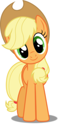 Size: 3021x6000 | Tagged: safe, artist:dashiesparkle, applejack, earth pony, pony, g4, .svg available, c:, cute, female, hat, head tilt, jackabetes, looking at you, mare, simple background, smiling, solo, transparent background, vector