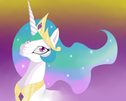 Size: 1500x1200 | Tagged: safe, artist:dustyduster, princess celestia, g4, bust, female, gradient background, portrait, solo