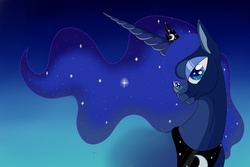 Size: 1500x1000 | Tagged: safe, artist:dustyduster, princess luna, g4, bust, female, gradient background, portrait, solo