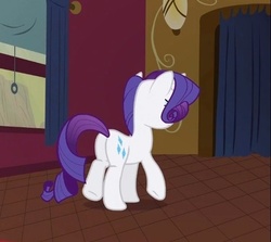 Size: 461x412 | Tagged: safe, screencap, rarity, pony, g4, over a barrel, butt, cropped, female, mare, plot, rearity