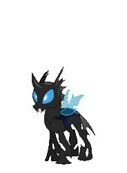Size: 735x1000 | Tagged: safe, artist:outlawedtofu, oc, oc only, oc:grit, changeling, pony, unicorn, fallout equestria, fallout equestria: wasteland economics, animated, simple background, transformation, transparent background, vector
