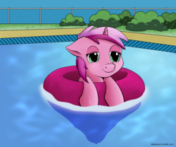 Size: 2400x2000 | Tagged: safe, artist:riscke, ruby pinch, g4, high res, solo, swimming pool, wet