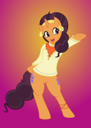 Size: 877x1240 | Tagged: safe, artist:alixnight, saffron masala, pony, unicorn, g4, spice up your life, bipedal, female, inkscape, solo, vector