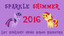Size: 11307x6362 | Tagged: safe, artist:sonofaskywalker, sunset shimmer, twilight sparkle, pony, unicorn, g4, absurd resolution, election, pointy ponies