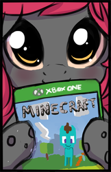 Size: 934x1441 | Tagged: safe, artist:starshinebeast, oc, oc only, oc:glitch desire, changeling, adorable face, changeling oc, colt, cute, foal, male, minecraft, pink changeling, pleading, solo, video game, xbox one