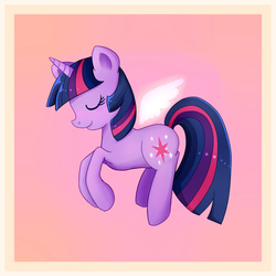 Size: 1450x1450 | Tagged: safe, artist:talimingi, twilight sparkle, alicorn, pony, g4, eyes closed, female, solo, twilight sparkle (alicorn)