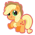 Size: 1024x1024 | Tagged: safe, artist:talimingi, applejack, g4, chibi, cute, female, little applejack, solo, watermark