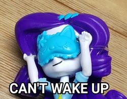 Size: 1024x799 | Tagged: safe, rarity, equestria girls, g4, bring me to life, doll, equestria girls minis, eqventures of the minis, evanescence, female, meme, sleep mask, solo, toy